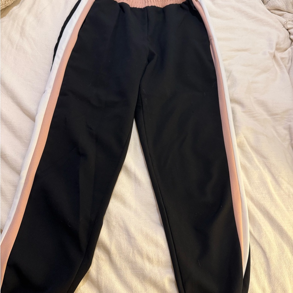 Black and Pink Track Pants